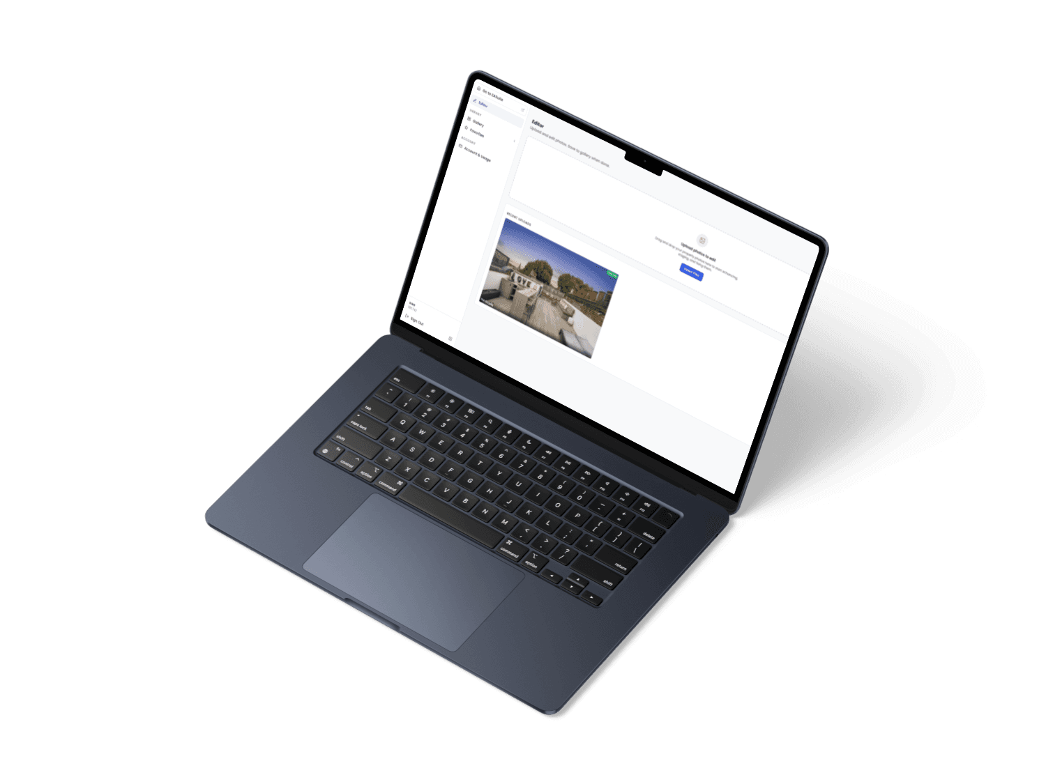 EA Suite Property Photo Enhancer interface on a MacBook